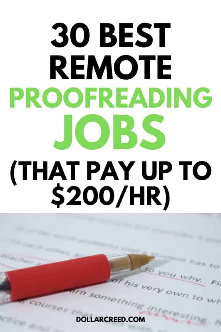 proofreading jobs pay rate